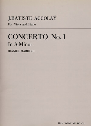 Accolay Concerto No.1 in A Minor Viola 